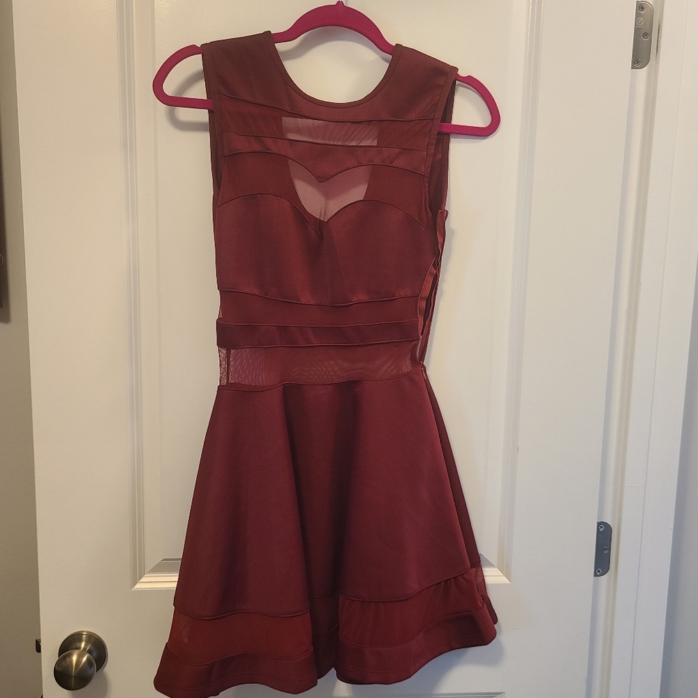 Maroon Skater Dress